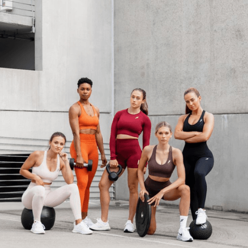 A woman in stylish yoga wear.