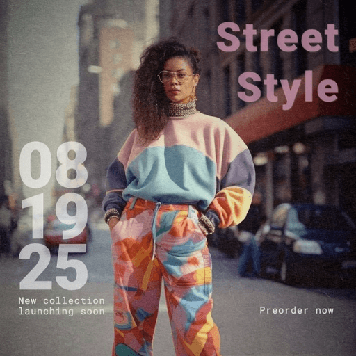 A woman in chic street fashion.