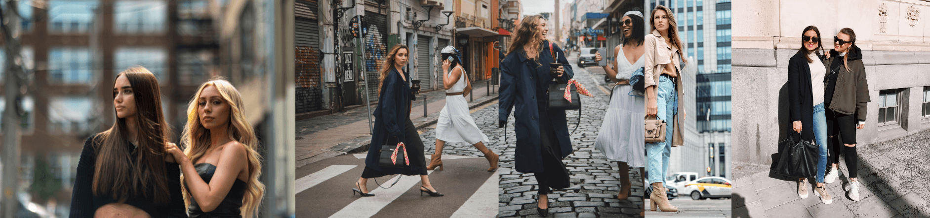 A woman in stylish street fashion.