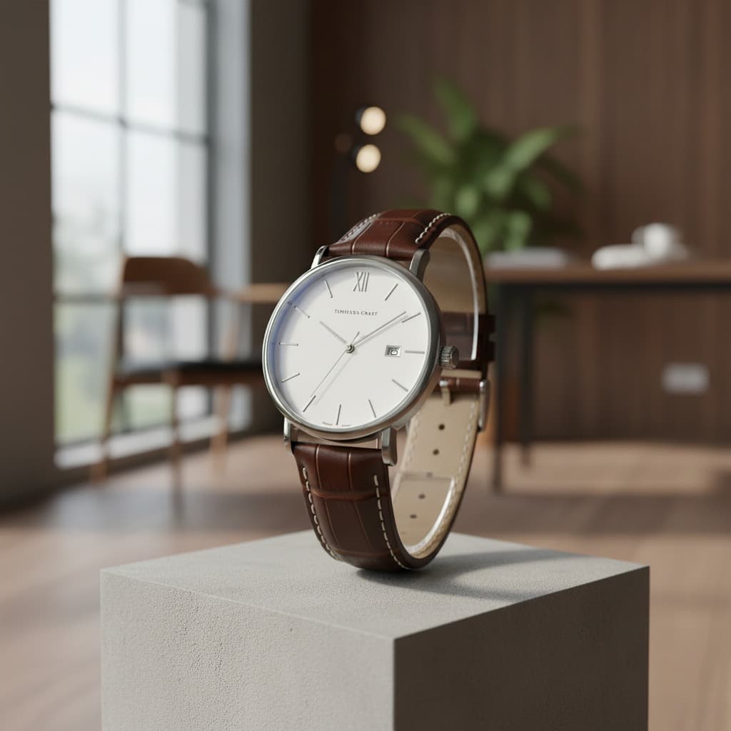 Classic Leather Strap Watch